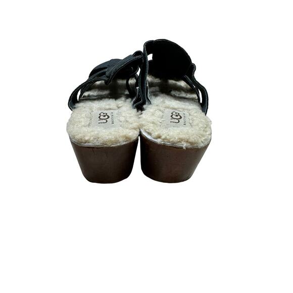 Ugg Fisherman Ore Clogs Sherpa lined Gaucho Black Shoes Sandals Size 5 - Picture 5 of 6